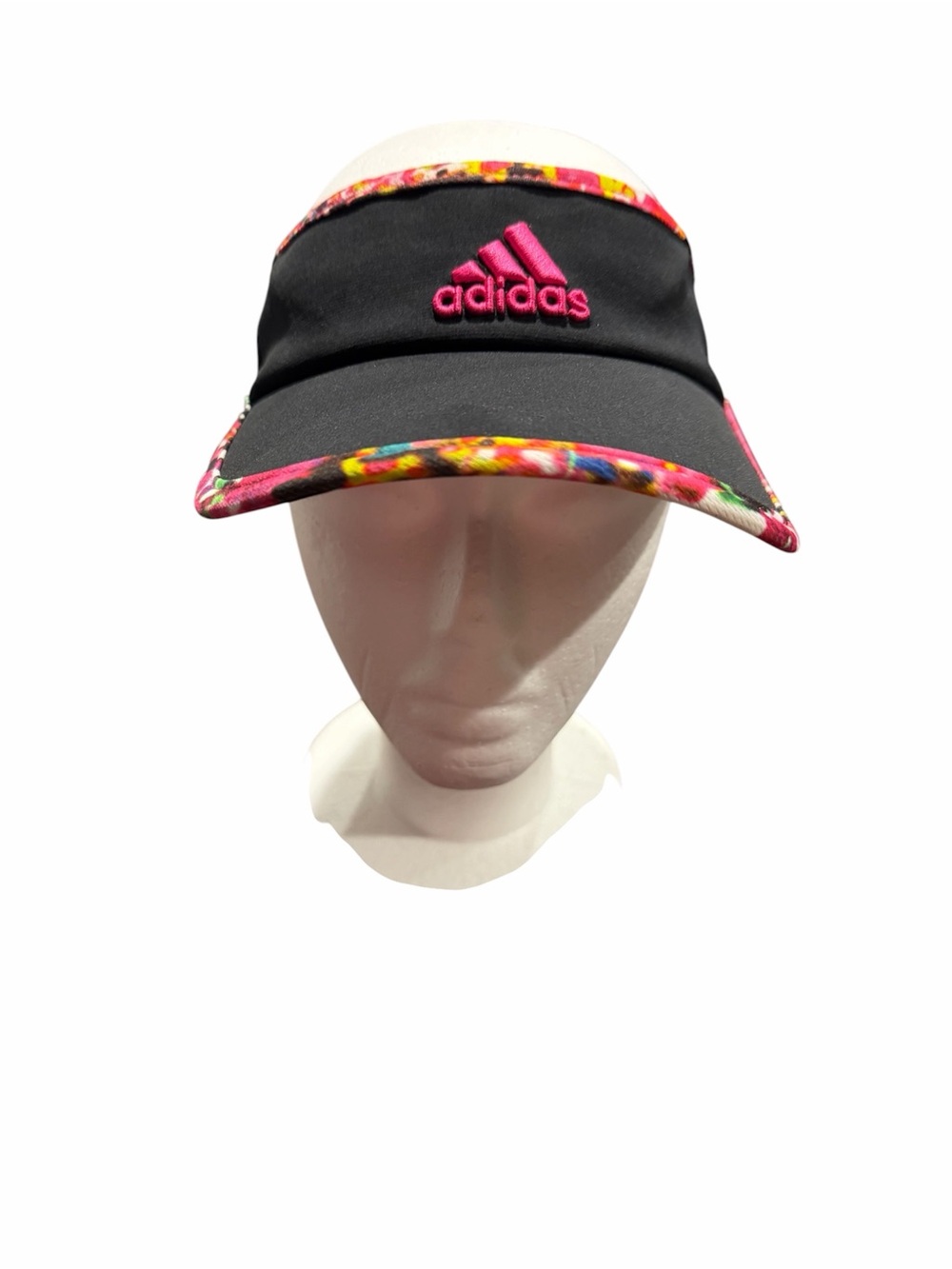 Adidas Adizero Climacool sun visor, black with a floral trim - One Size